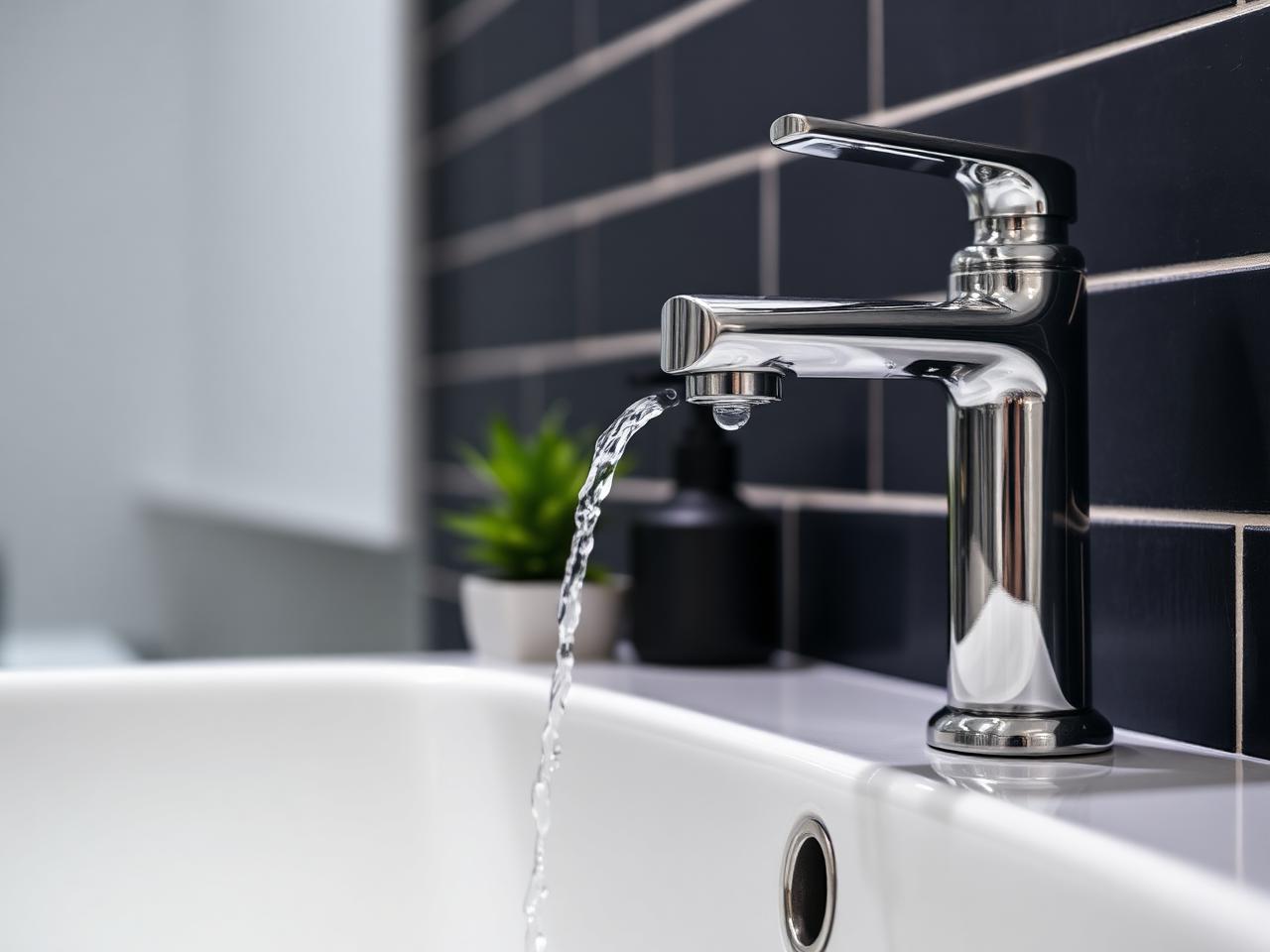 Chrome bathroom faucet